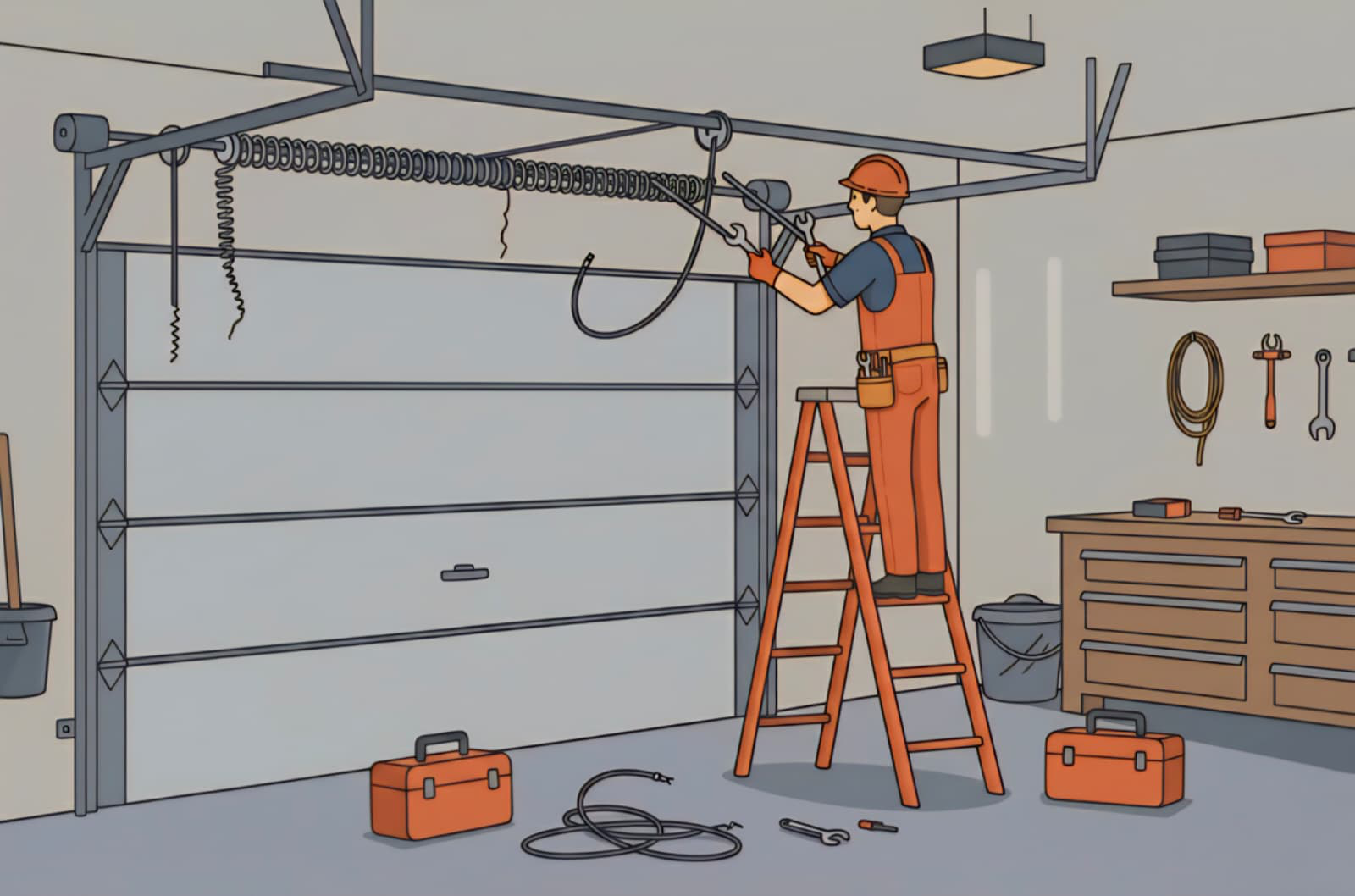 Extension Spring Replacement - garage door service in Calgary