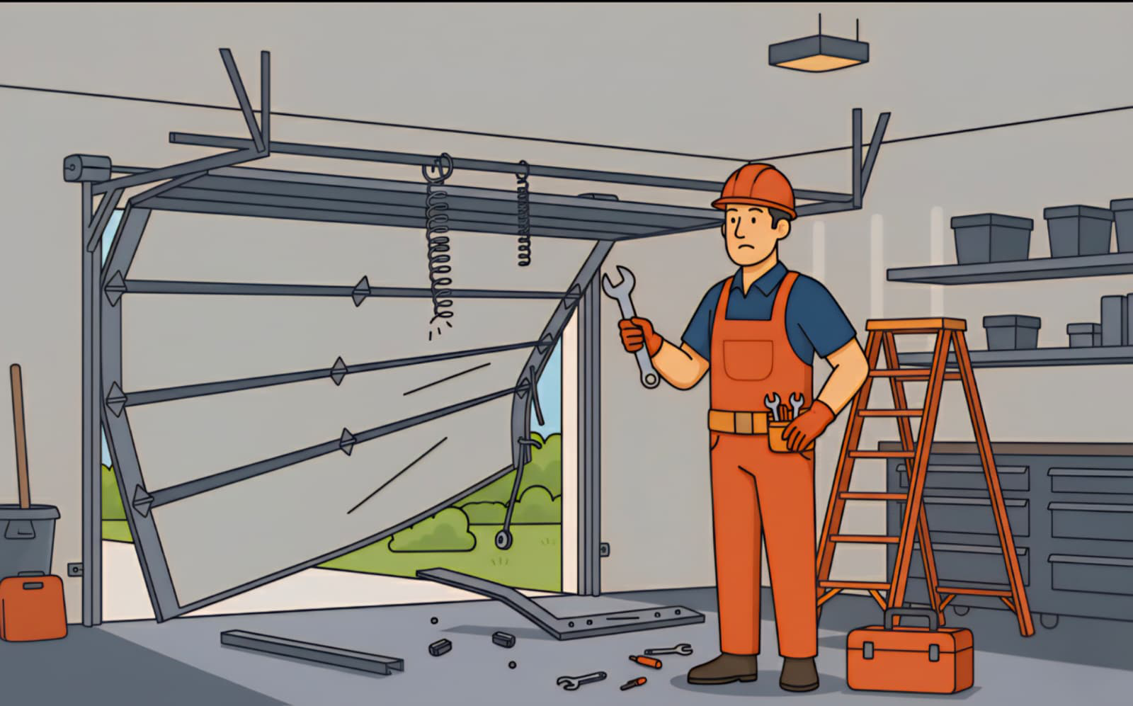 Off-Track Door Repair - Emergency garage door service in Calgary